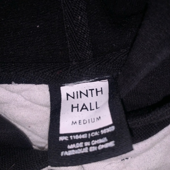 Zumiez Ninth Hall Black and White Bomber Jacket with Hood and Snap Buttons - Picture 3 of 11